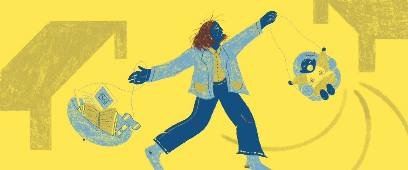 Woman balancing scales