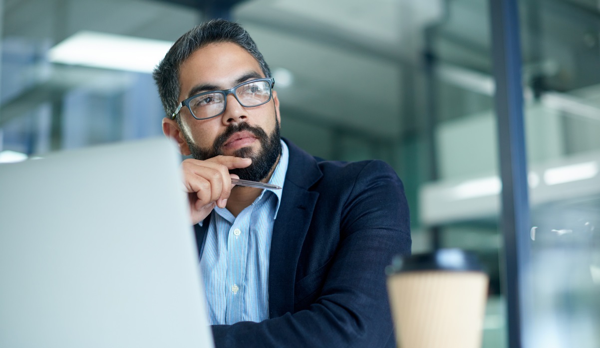 Man looking at laptop