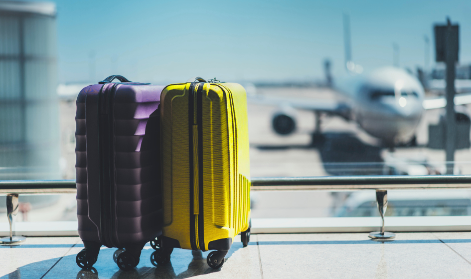 Two suitcases in airport