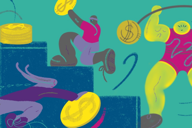 Drawing of person lifting weights